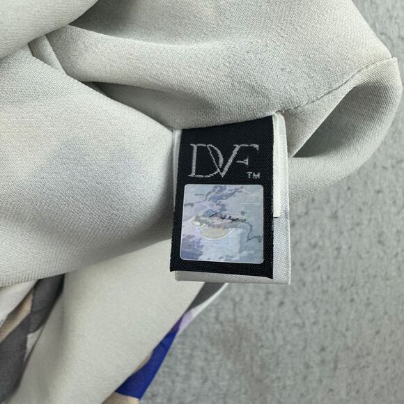 Diane Von Furstenberg 100% Silk Dress Long Sleeve Hi-Lo Floral Summer Dress Sz 6 - Picture 11 of 15